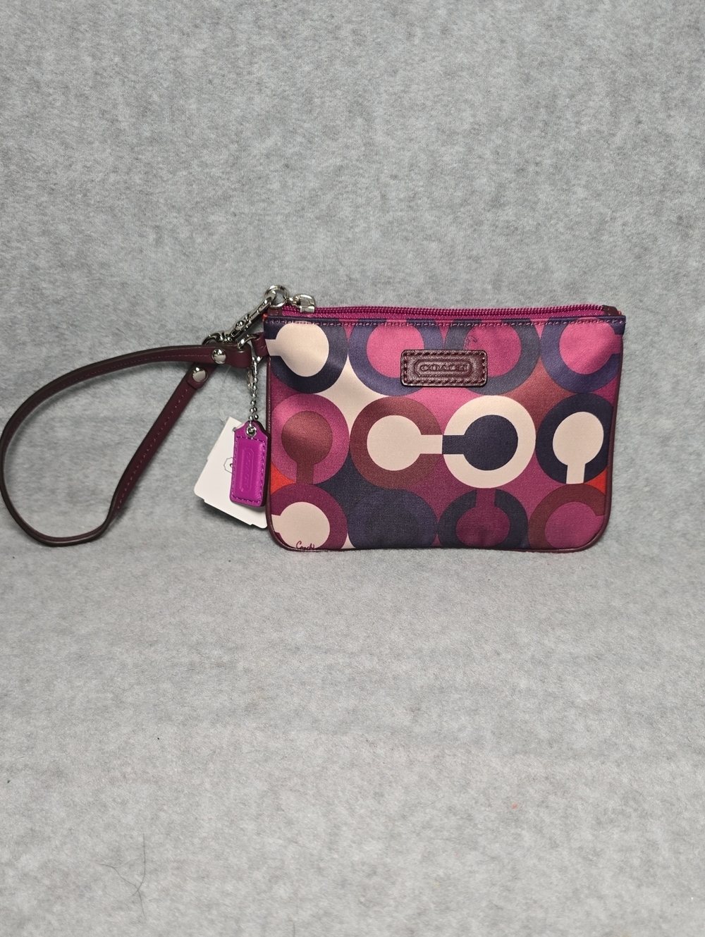 Coach Parker Op Art Bordeaux Multicolor Wristlet